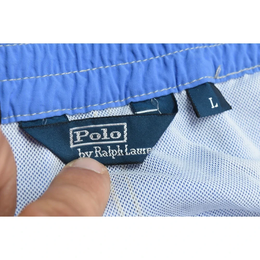 Polo Ralph Lauren Swim Trunks Shorts Mens Large Blue Mesh-Lined Drawstring Cargo